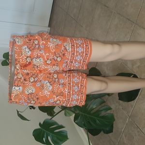 J. Jill 100% rayon flowy floral drawstring shorts